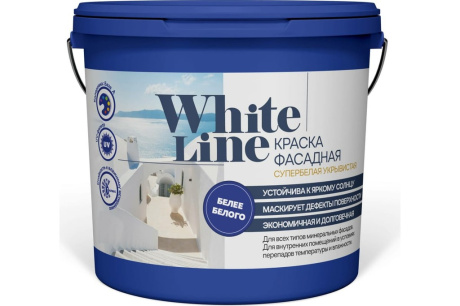 Купить Фасадная краска White Line  супербелая; 7 кг  4690417092796 фото №1