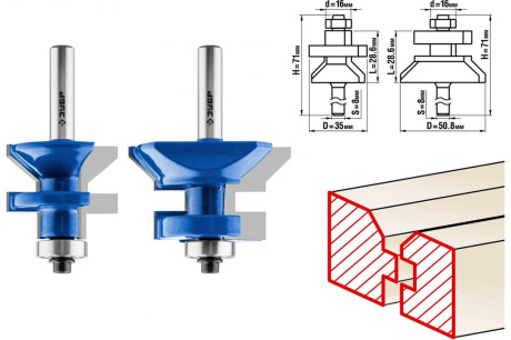 Купить Набор фрез 28770-50-Н2 для вагонки 50х30мм Зубр фото №1